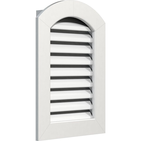 Arch Top Gable Vent Functional, PVC Gable Vent W/ 1 X 4 Flat Trim Frame, 20W X 32H